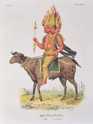 Agni, Dieu du Feu, gravé par Charles Etienne Pierre (1785-1836)